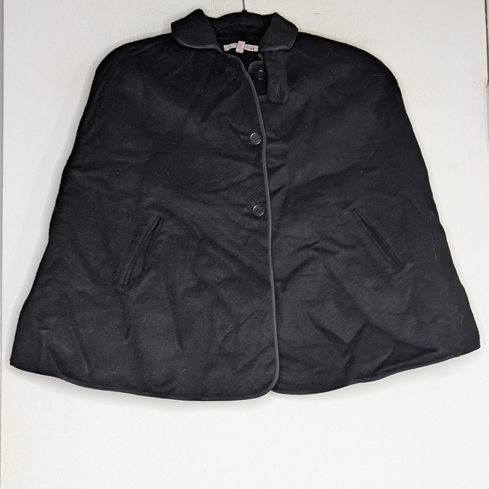 Bonpoint wool cape poncho in black